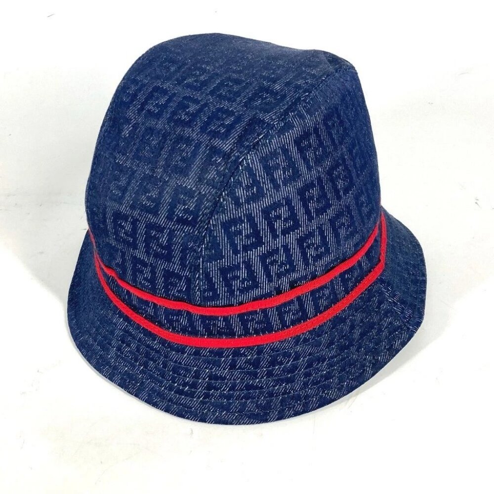 FENDI Zucca hat hat bucket hat bob hat hat polyester / cotton blue/Red - Picture 1 of 12